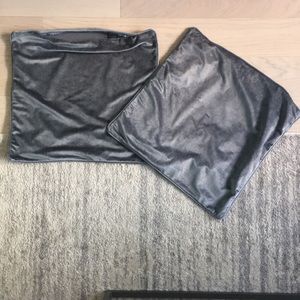 set of velvet like square pillow covers